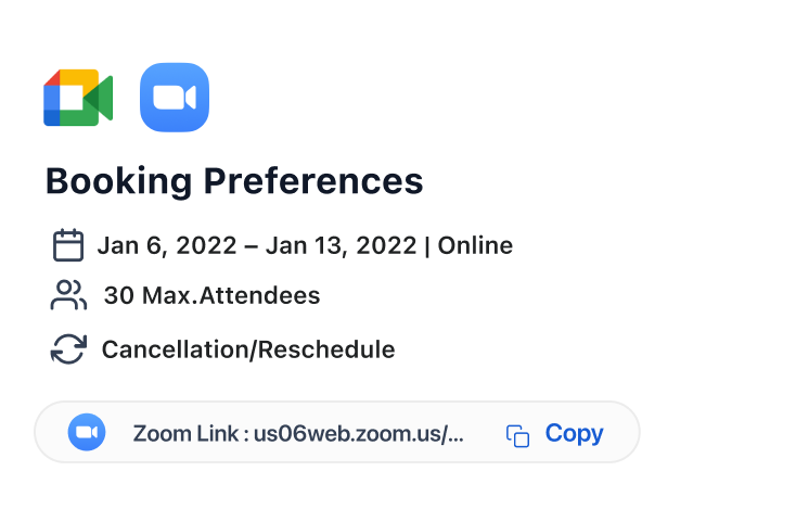 Booking Preferences for online or offline bookings